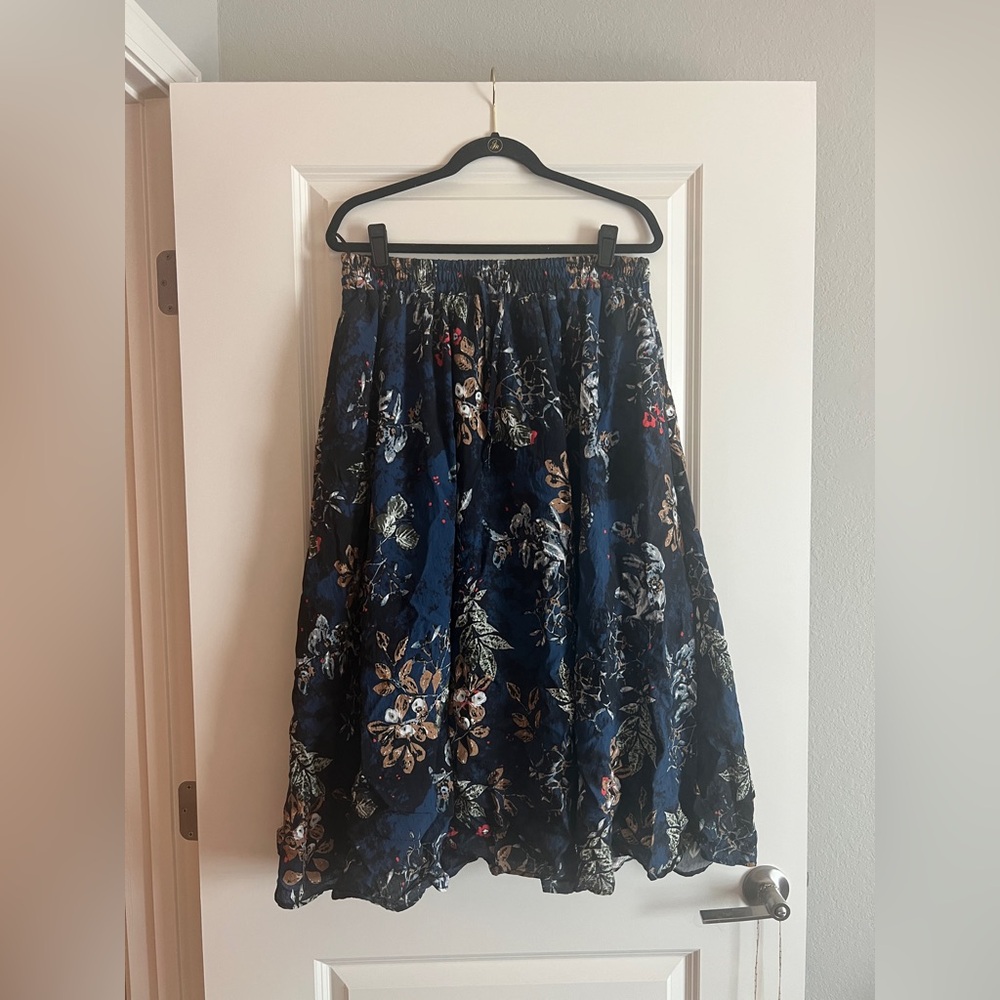 Floral Navy Skirt